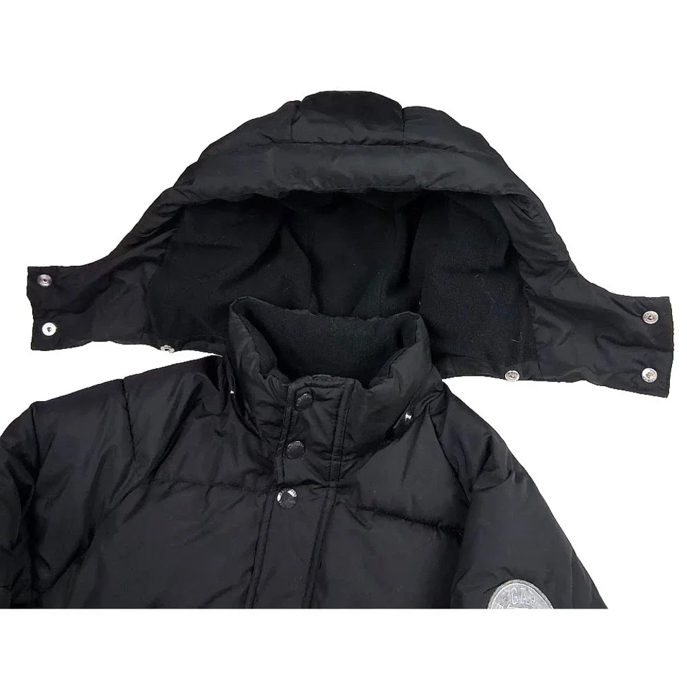 Gap Kids XL Black Puffer Jacket Removable Hood Fleece Lining Unisex Warm